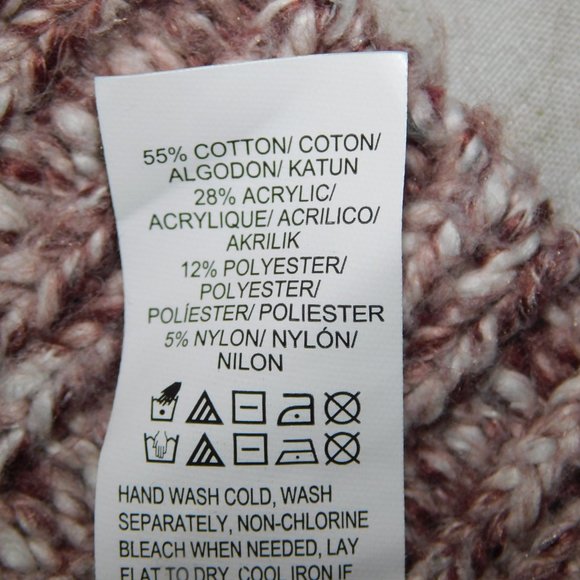 Lucky Brand Womens S oversized Brown White V Neck knit Sweater - Picture 5 of 9